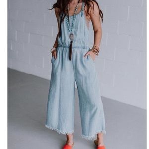 wide leg overall jumpsuit